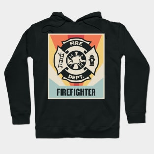 Vintage Style Firefighter Logo Poster Hoodie